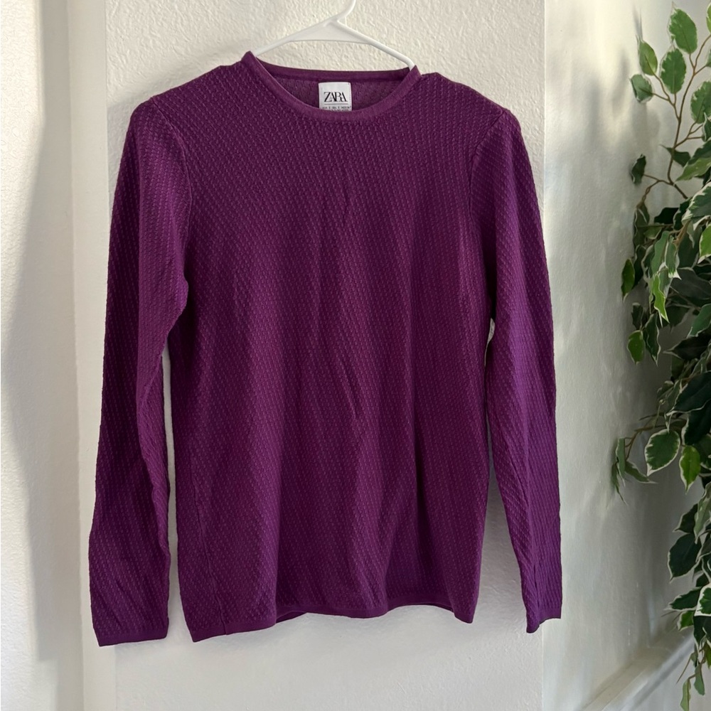 Zara Rich Purple Knit Top